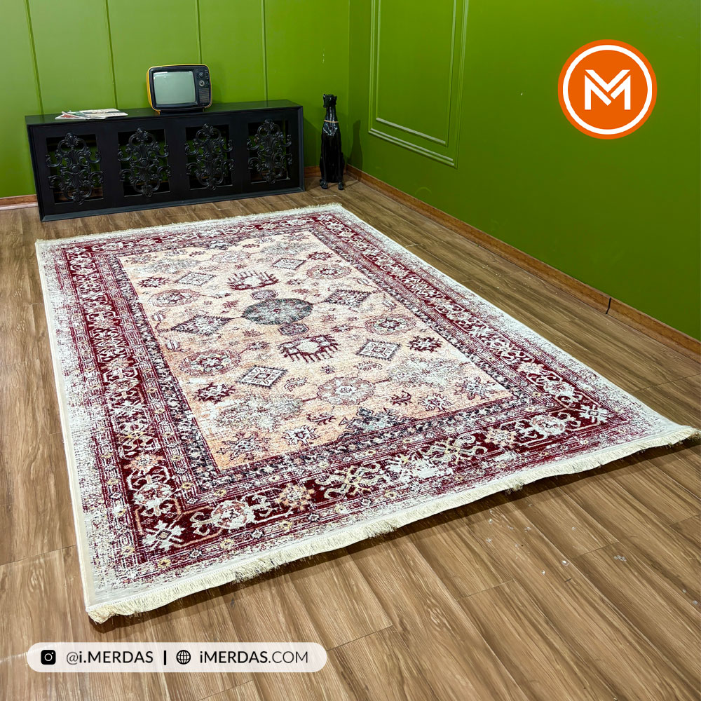 فرش وینتیج قجر PSL زمینه تمام رنگ